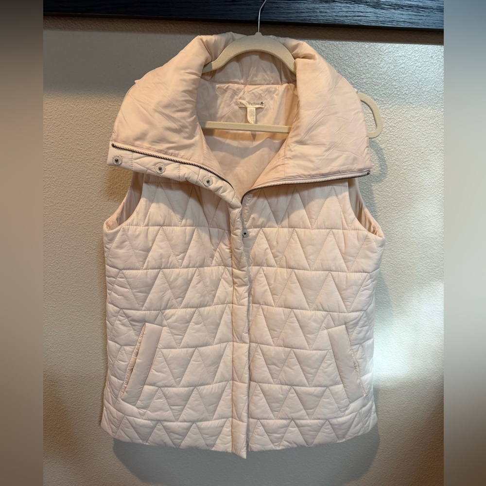 Eileen Fisher Icing Quilted Puffer Vest Cream Lightweight Women’s Size Medium